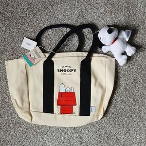 🎈Peanuts Snoopy Tote Bag & Plush Bag Charm Keychain